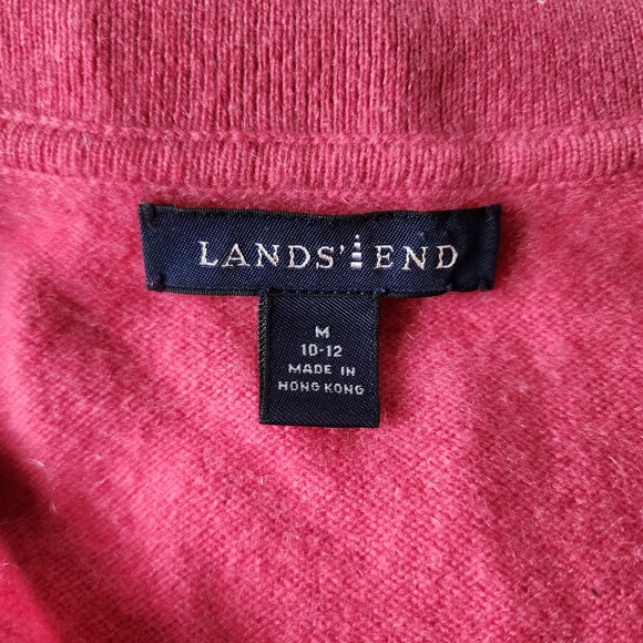 Land's End Cashmere Long Sleeve Polo Soft Pink Collared Sweater - Picture 4 of 9